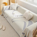 Modern Abstract Line Sofa Cover, Chenille Throw Blanket, High-Fashion Art Couch Slipcover, Geometric Furniture Protector