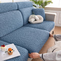 Vibrant Seersucker Sofa Cushion Cover, Stretchy Chaise Slipcover