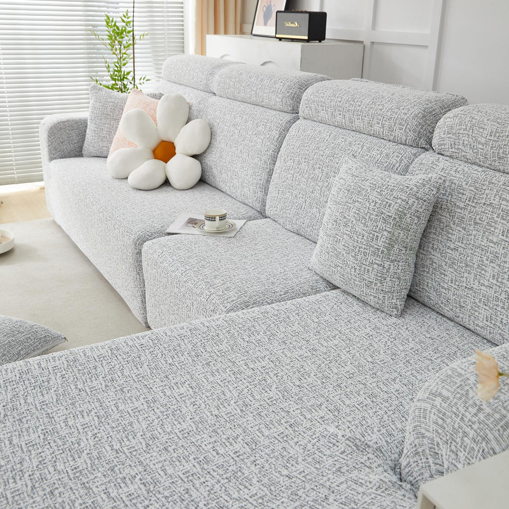 Chenille Sofa Cover, Stretch Sectional Slipcover, Full Wrap Couch Protector for L Shaped Sofa, Colorful Room Decor