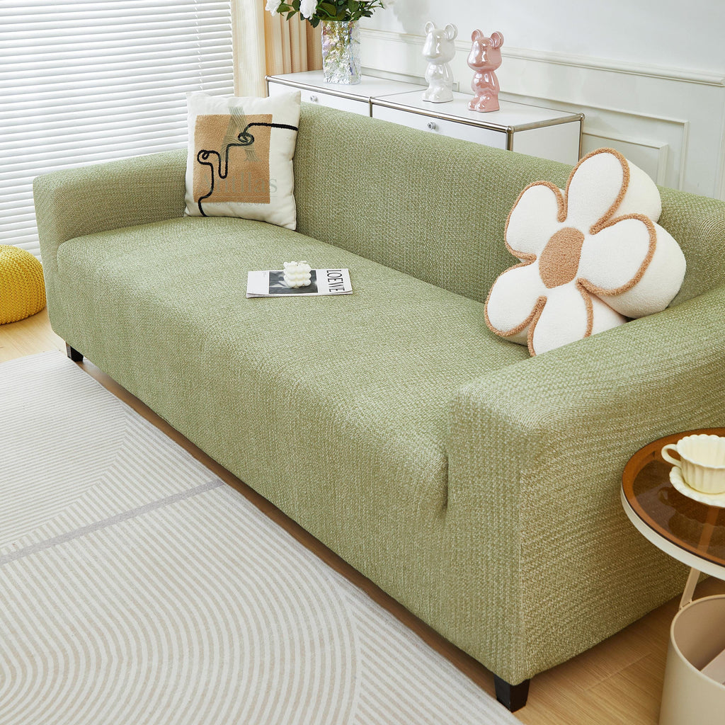 Chenille Sofa Cover, Linen Look Stretch Couch Cover, Full Wrap Sofa Protector for Modern Living Room