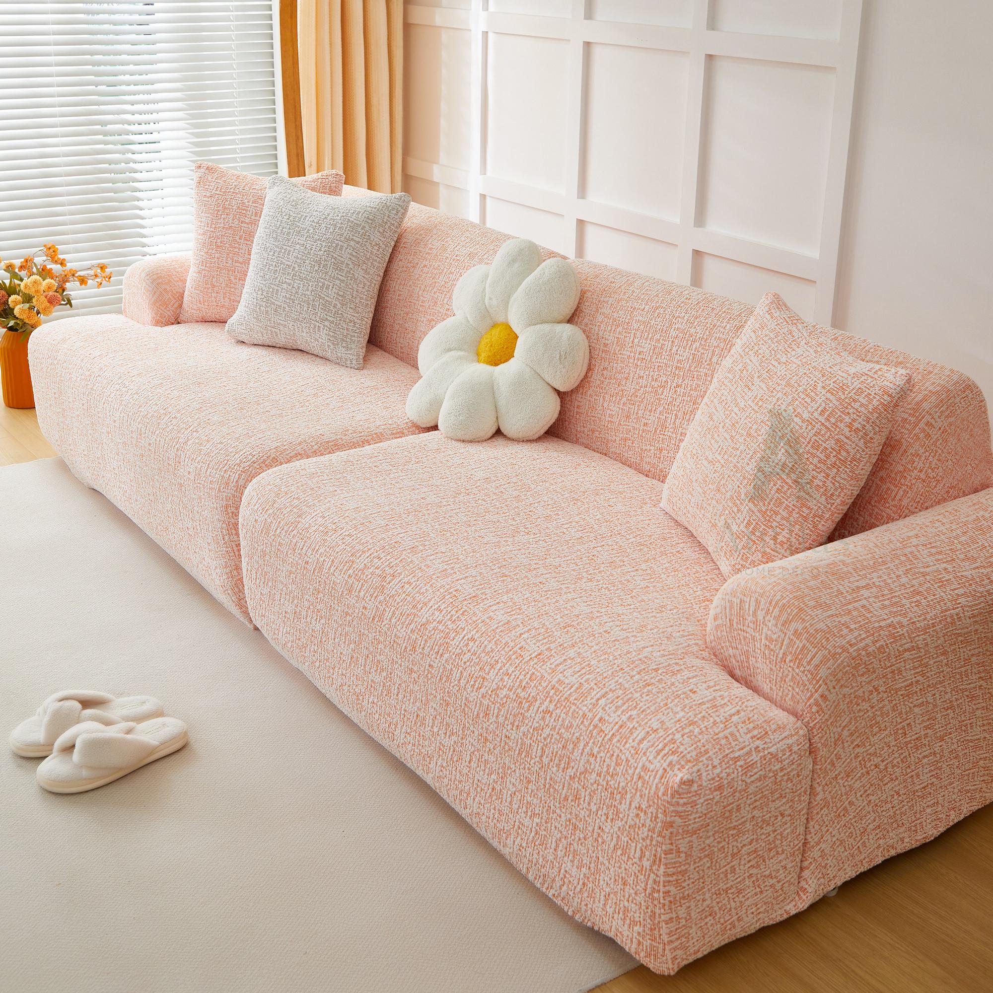 Chenille Full-Cover Sofa Slipcover – Soft, Skin-Friendly, Anti-Slip with Straps – Fits Modular, L-Shaped & Standard Sofas