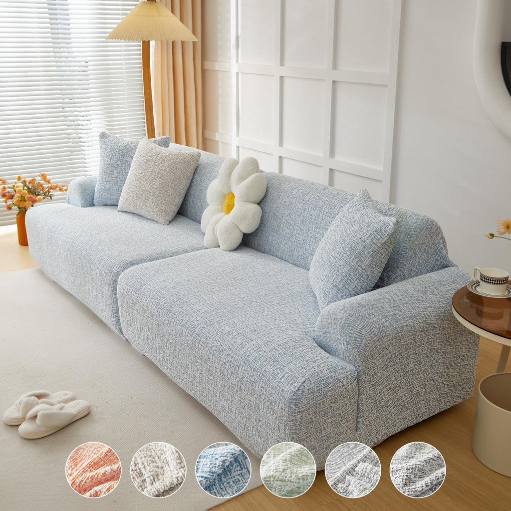 Chenille Full-Cover Sofa Slipcover – Soft, Skin-Friendly, Anti-Slip with Straps – Fits Modular, L-Shaped & Standard Sofas