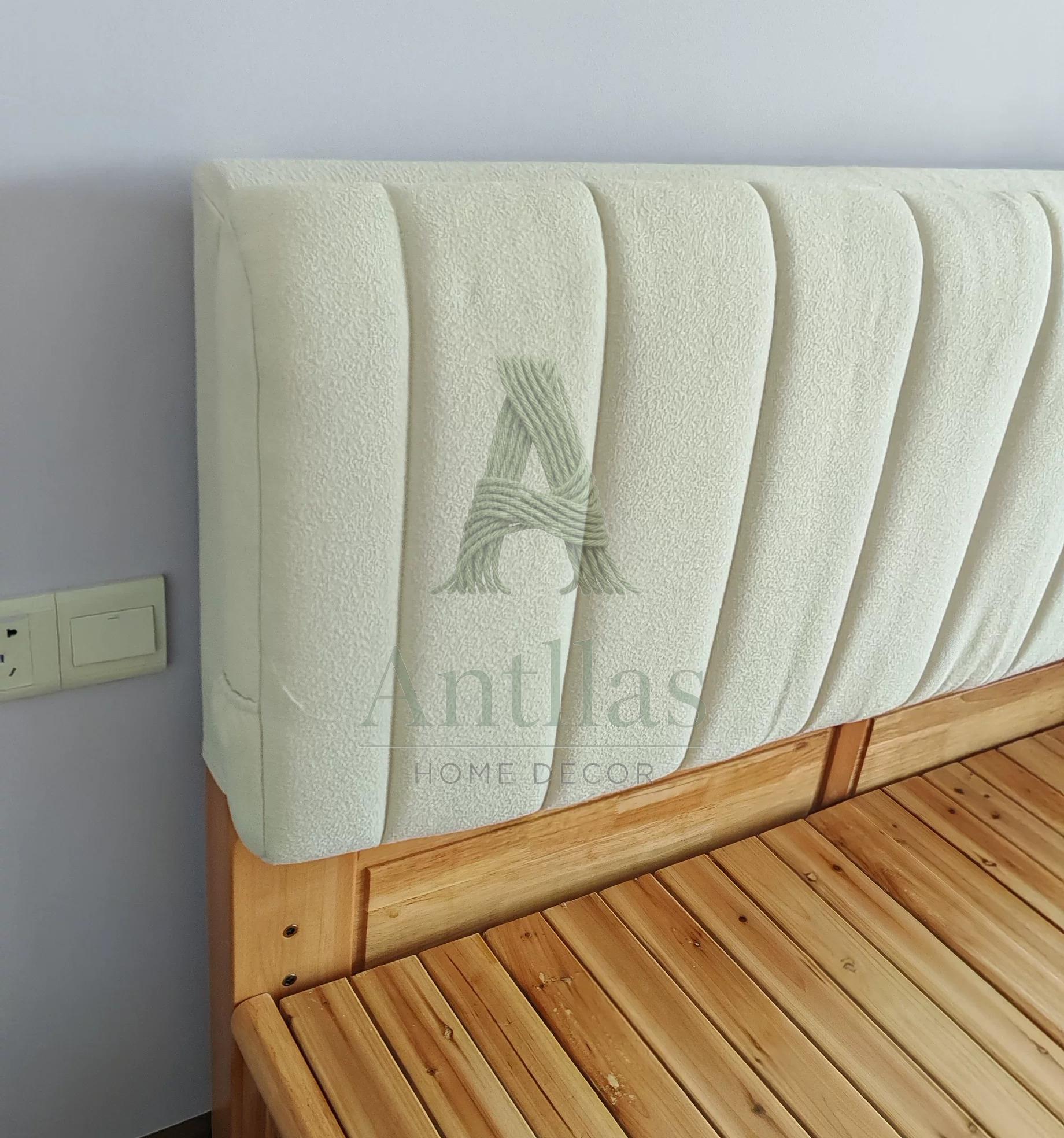Cream Headboard Cushion, Washable Playpen Bumper Pad, Toddler Bed Backrest, Anti-Collision Nursery Wall Protector, Minimalist Decor