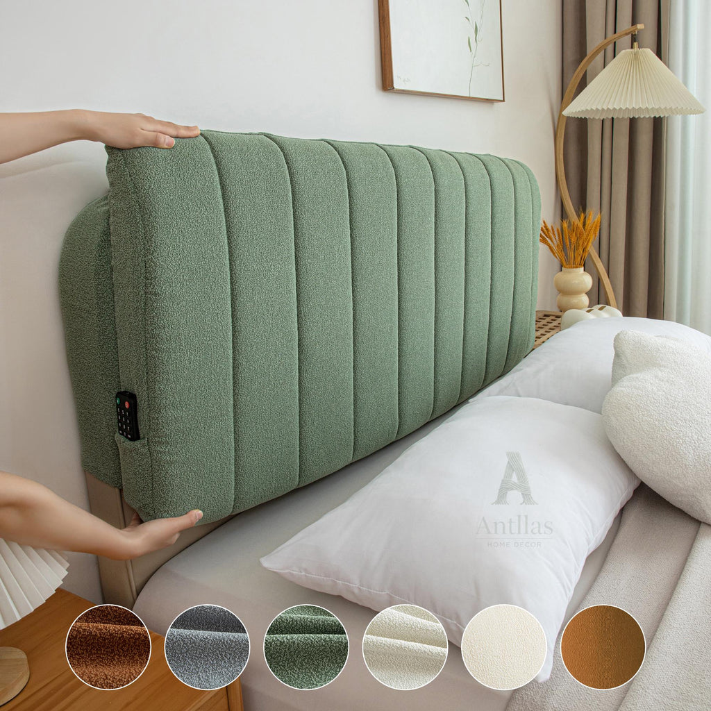 Cream Headboard Cushion, Washable Playpen Bumper Pad, Toddler Bed Backrest, Anti-Collision Nursery Wall Protector, Minimalist Decor