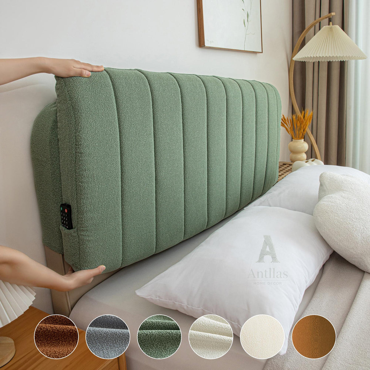 Cream Headboard Cushion, Washable Playpen Bumper Pad, Toddler Bed Backrest, Anti-Collision Nursery Wall Protector, Minimalist Decor