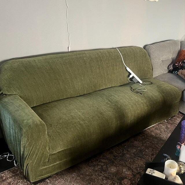 Stretch Chenille Sofa Cover, Full Cover Couch Slipcover, Pet Friendly Elastic Furniture Protector