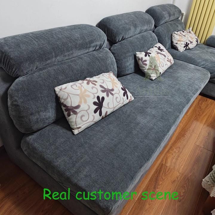 L-Shaped Sofa Cover, Stretch Chenille Sectional Slipcover, Full cover Couch Protector