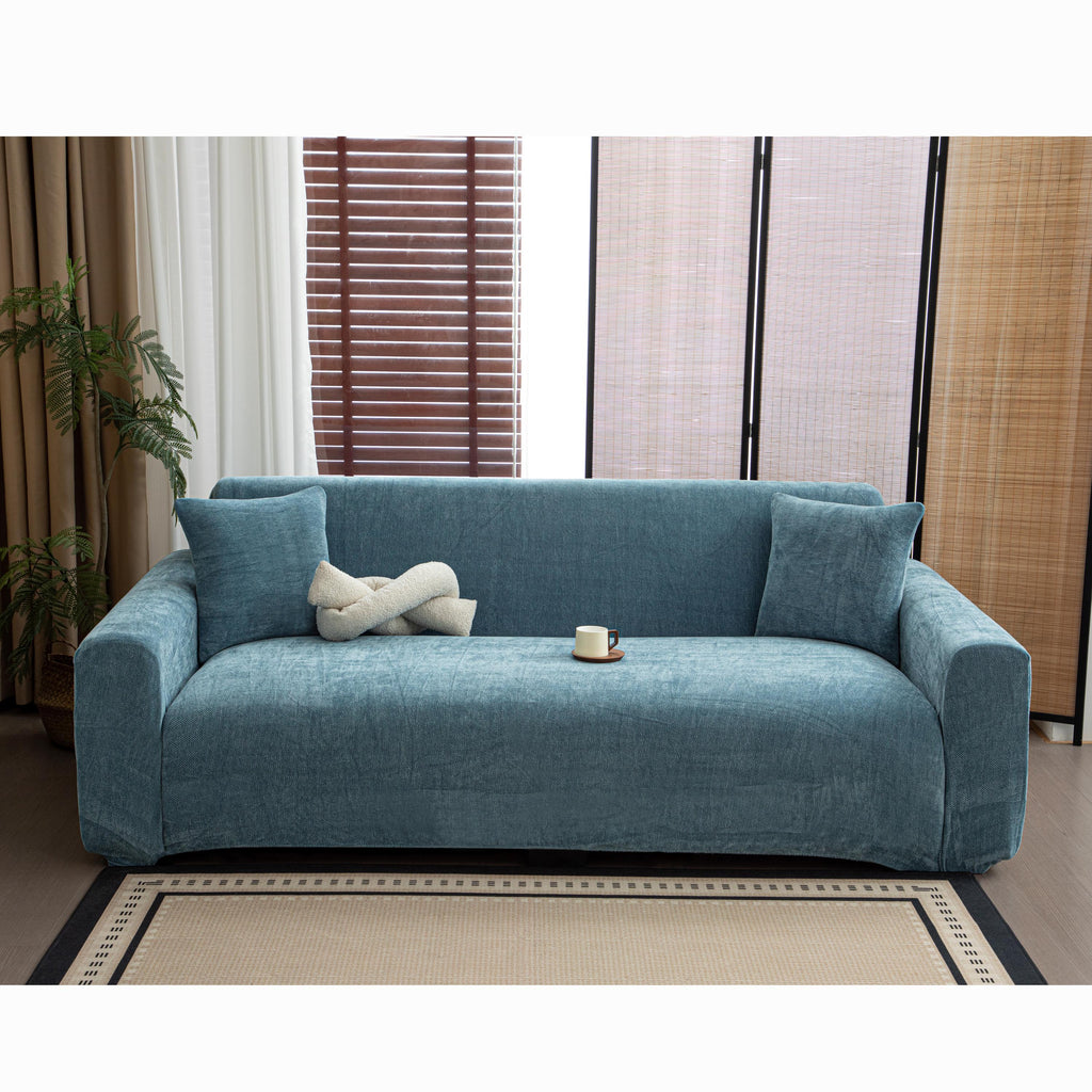 Stretch Chenille Sofa Cover, Full Cover Couch Slipcover, Pet Friendly Elastic Furniture Protector
