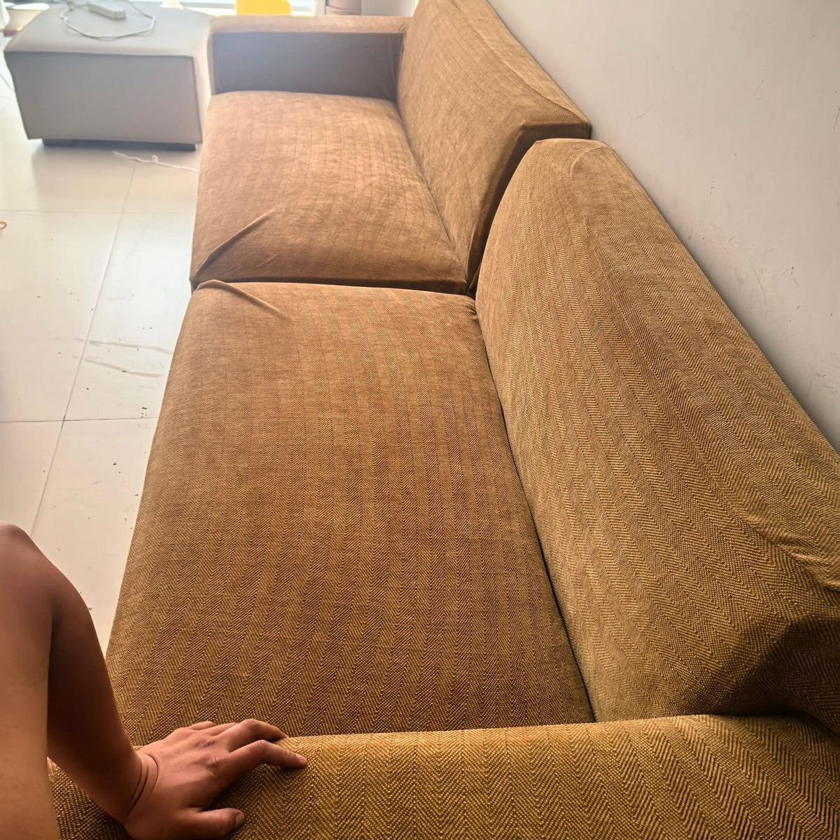 Stretch Chenille Sofa Cover, Full Cover Couch Slipcover, Pet Friendly Elastic Furniture Protector