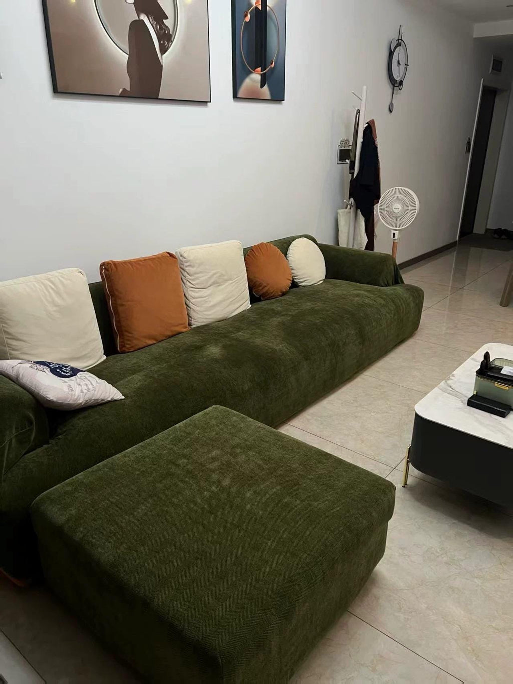 L-Shaped Sofa Cover, Stretch Chenille Sectional Slipcover, Full cover Couch Protector