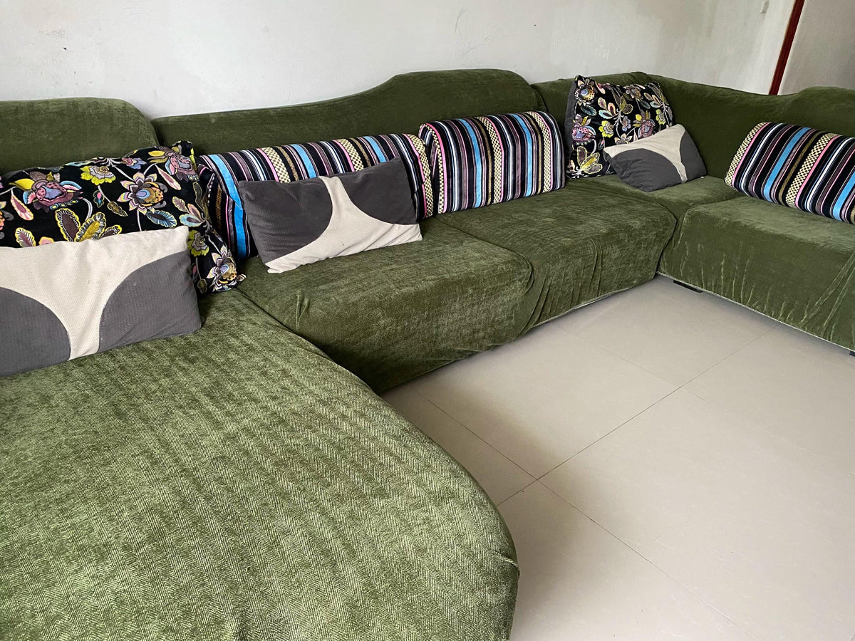L-Shaped Sofa Cover, Stretch Chenille Sectional Slipcover, Full cover Couch Protector