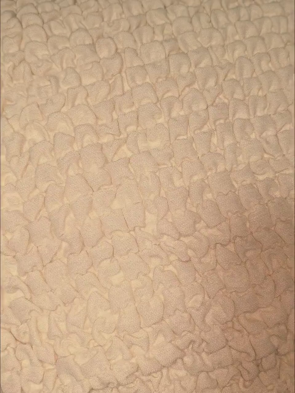 Curved Sofa Cover, Bubble Texture Stretch Slipcover, Asymmetrical Couch Protector