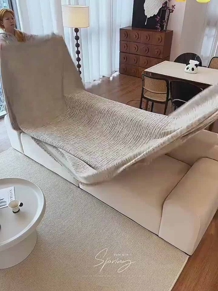 Chenille Sofa Covers Throw Blanket, Bed Cover : Soft, Durable, Minimalist Decor